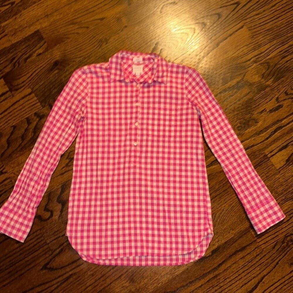 J. Crew Boy Fit Pink & White Gingham Tunic Size: XXS